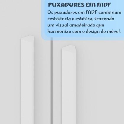 Imagem de Conjunto Quarto Infantil Guarda-Roupa 4 Portas 3 Gavetas e Cômoda 8 Gavetas Alice Espresso Móveis Branco