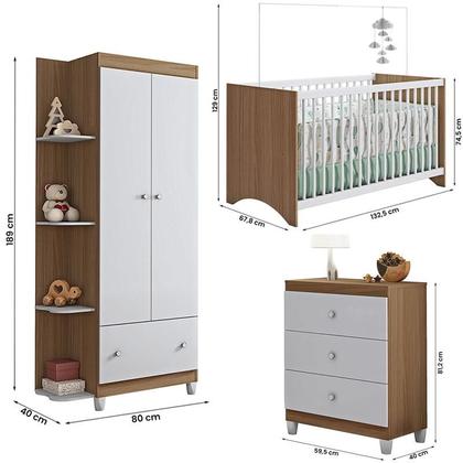 Imagem de Conjunto Quarto Infantil Gutti Berço Comoda e Guarda Roupa