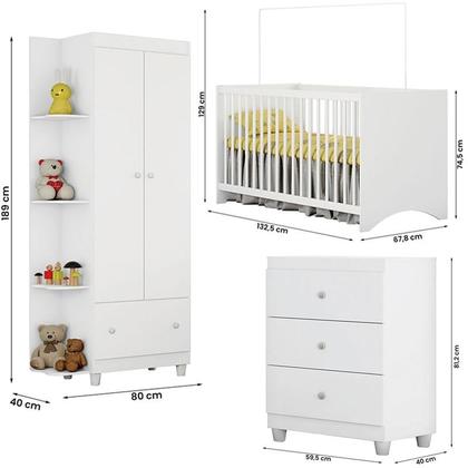 Imagem de Conjunto Quarto Infantil Gutti Berço Comoda e Guarda Roupa