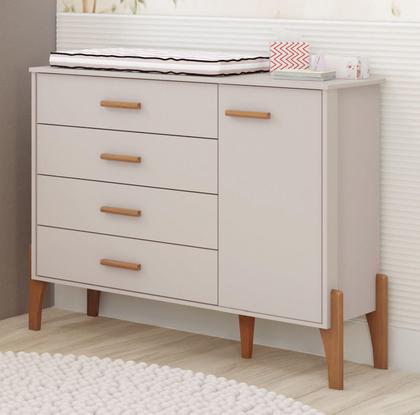 Imagem de Conjunto Quarto Infantil Iris 100% MDF- Com Berço Mini Cama e Gaveteiro Sistema Antitombamento - Moveis Estrela
