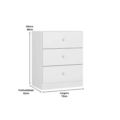 Imagem de Conjunto Quarto Infantil Louise Branco C/Poltrona de Amamentação Áquila - AJL Móveis