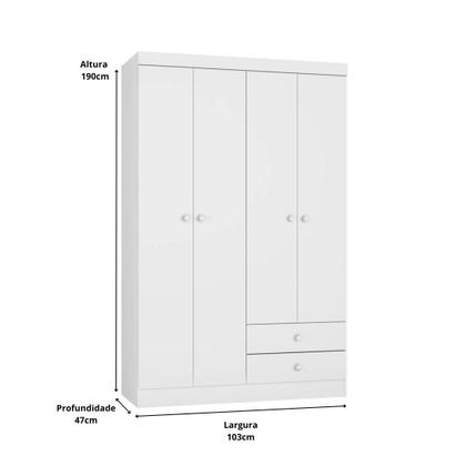 Imagem de Conjunto Quarto Infantil Louise Branco C/Poltrona de Amamentação Áquila - AJL Móveis