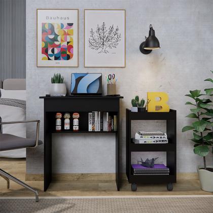 Imagem de Conjunto Quarto Infantil Mesa Escrivaninha Computador E Armário De Livros Móveis Bonatto