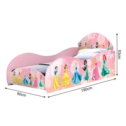 Imagem de Conjunto Quarto Infantil Princesas Mdf - Cama Solteiro com Proteção Lateral e Roupeiro - Rosa