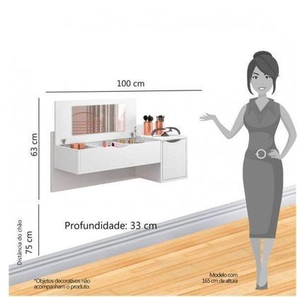 Imagem de Conjunto Quarto Solteiro Cômoda 6 Gavetas e Penteadeira Camarim com Espelho Espresso Móveis