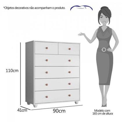 Imagem de Conjunto Quarto Solteiro Cômoda 6 Gavetas e Penteadeira Camarim com Espelho Espresso Móveis