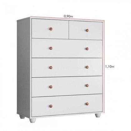 Imagem de Conjunto Quarto Solteiro Cômoda 6 Gavetas e Penteadeira Camarim com Espelho Espresso Móveis