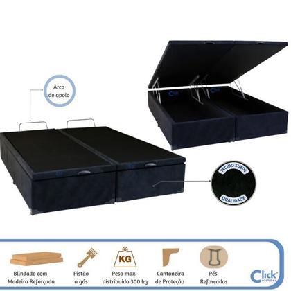 Imagem de Conjunto Queen com Cama Baú e Colchão D33 à Vácuo  Solução Perfeita para Apartamentos e Passagens Estreitas 158x198