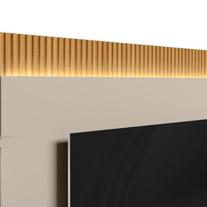 Imagem de Conjunto Rack Com Painel Modulado Para Tv Até 70 E 2 Módulos Laterais Ripado Tauari-off White