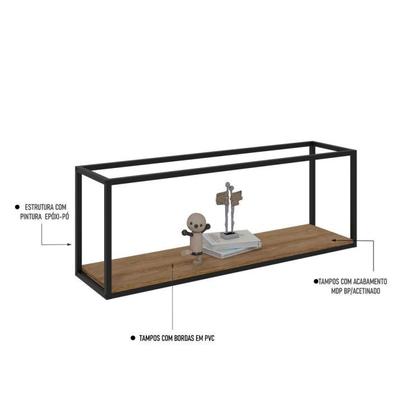 Imagem de Conjunto Rack para TV até 50 Polegadas 1 Nicho Aéreo 1 Estante Estilo Industrial Active Yescasa