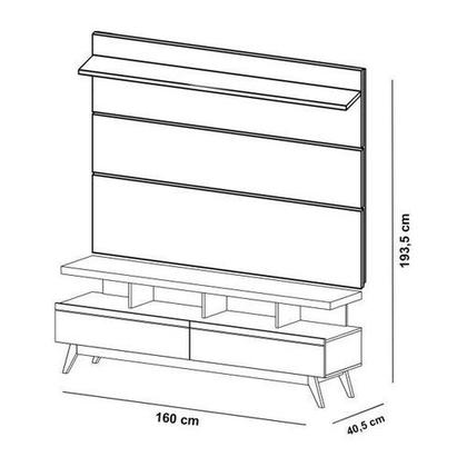 Imagem de Conjunto Rack Vivare Wood e Painel para TV até 60 Polegadas Vivare Off White Nature Móveis Giga 