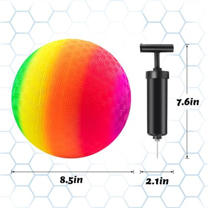 Imagem de Conjunto Rainbow de 8,5 polegadas Playground Ball Micsoa Mic com bomba