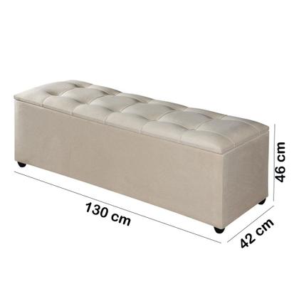 Imagem de Conjunto Recamier Baú Cabeceira Cama Milão 140 cm Sapateira Puff Closet Nicho Organizador Decoração Banco Elegante Brinquedo Calçadeira Roupas Enxoval