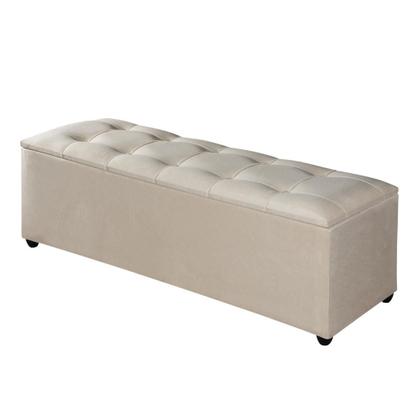 Imagem de Conjunto Recamier Baú Cabeceira Cama Milão 140 cm Sapateira Puff Closet Nicho Organizador Decoração Banco Elegante Brinquedo Calçadeira Roupas Enxoval