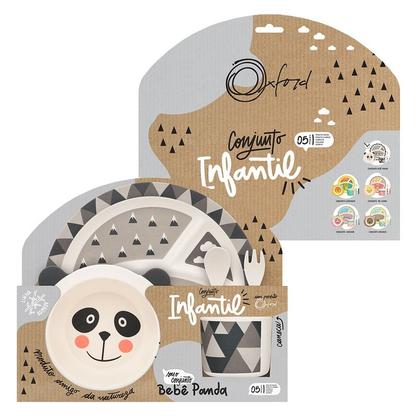 Imagem de Conjunto Refeição 5 Peças Bebê Panda Oxford
