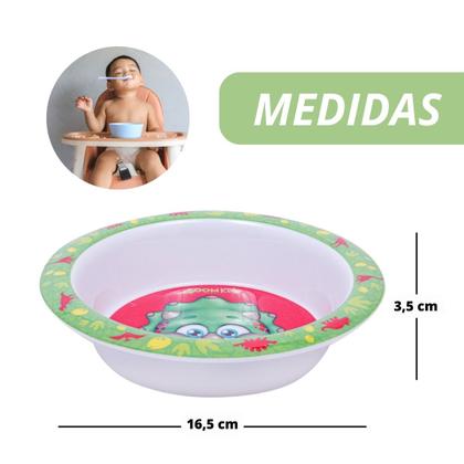 Imagem de Conjunto Refeição Infantil Tigela Bowl Talheres 3 Peças