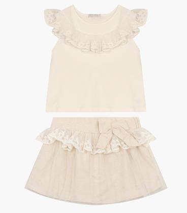 Imagem de Conjunto Regata com Saia em Cotton Leve Trick Nick Off White