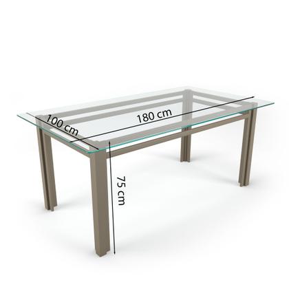 Imagem de Conjunto Retangular 6 Cadeiras Área Gourmet Alumínio Fendi