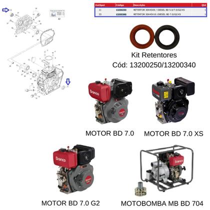 Imagem de Conjunto Retentores Do Motor BD 7.0 XS Branco Original