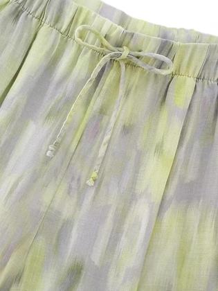 Imagem de Conjunto Retro Feminino De Algodão Camisa De Manga Longa Com Decote Em V Calças De Cintura Alta Com