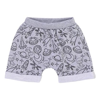 Imagem de Conjunto Roupa Bebê Kookabu Camiseta Estampa "Cool Space" + Bermuda Em Moletom Fresquinho Verão