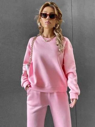 Imagem de Conjunto Roupa De Frio Moletom Feminino Flanelado Algodão