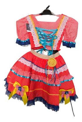 Imagem de Conjunto Roupa Festa Junina Menina Caipira Luxo Tango