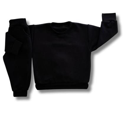 Imagem de Conjunto Roupa Infantil de Frio Moletom Basico Grosso Liso Bebê