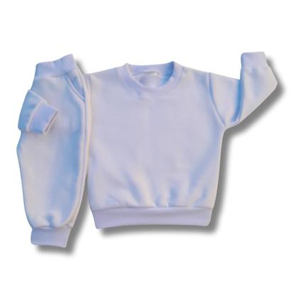 Imagem de Conjunto Roupa Infantil de Frio Moletom Basico Grosso Liso Bebê