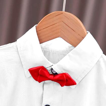 Imagem de Conjunto Roupa Mauricinho Infantil Suspensório Menino Festa