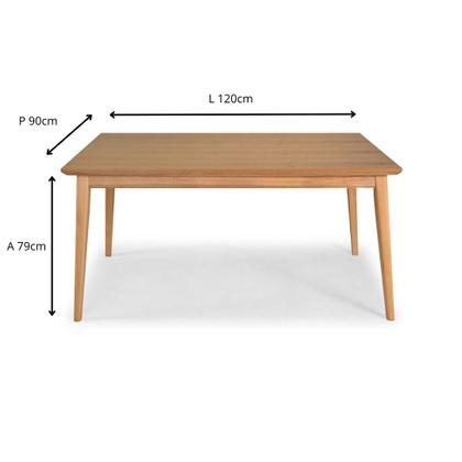 Imagem de Conjunto Rustico Sala de Jantar Mesa 1.20 c/ 4 cadeiras Madeira Maçica Luxo - Refinatto