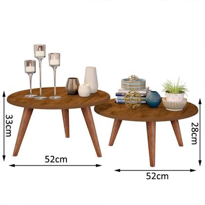 Imagem de Conjunto Sala 2 Mesas Centro Isis