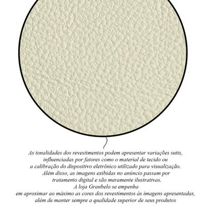 Imagem de Conjunto Sala de Estar 1 Sofá Living 260cm e 2 Poltronas Stanford Chesterfield Pés Madeira Couro Off White G58 - Gran Belo