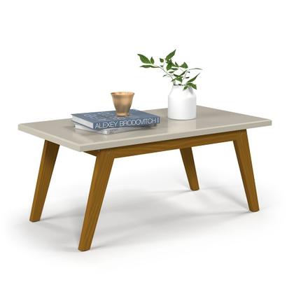 Imagem de Conjunto Sala de Estar Prism Patrimar Rack com Painel 1.8 + Buffet + Mesa de Centro Off White com Cumarú