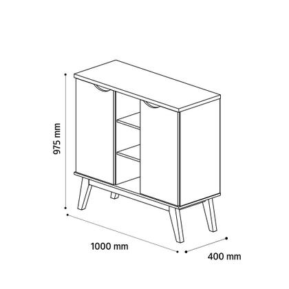 Imagem de Conjunto Sala de Estar Prism Patrimar Rack com Painel 1.8 + Buffet + Mesa de Centro Off White com Cumarú