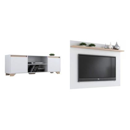 Imagem de Conjunto Sala de Estar Rack 2 Portas com Painel para Tv até 42 Polegadas Benevello