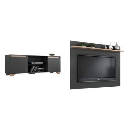 Imagem de Conjunto Sala de Estar Rack 2 Portas com Painel para Tv até 50 Polegadas Benevello