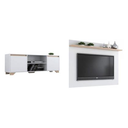 Imagem de Conjunto Sala de Estar Rack 2 Portas com Painel para Tv até 50 Polegadas Benevello