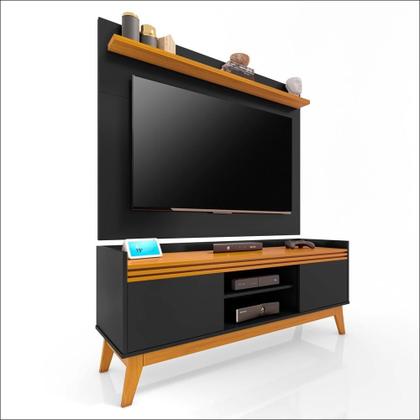 Imagem de Conjunto Sala de Estar Rack com Painel para Tv até 50 Polegada e Buffet Ripado 4 Portas - ViaNossa