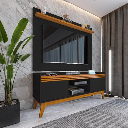 Imagem de Conjunto Sala de Estar Rack com Painel para Tv até 50 Polegada e Buffet Ripado 4 Portas - ViaNossa