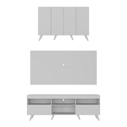 Imagem de Conjunto Sala de Estar Rack + Painel TV 65" e Aparador Retrô Sofia Multimóveis Branco