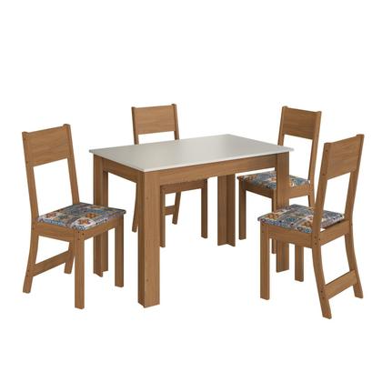 Imagem de Conjunto Sala de Jantar 1 Mesa 4 Cadeiras Versalhes