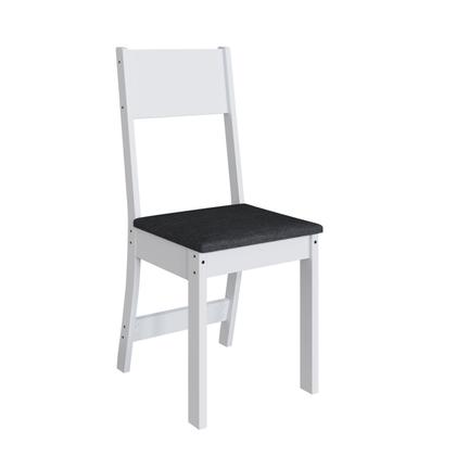 Imagem de Conjunto Sala de Jantar 1 Mesa 4 Cadeiras Viena Branco/Preto