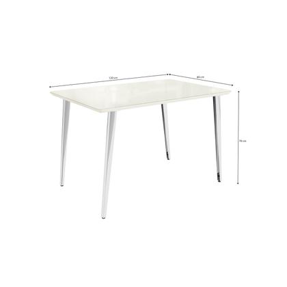 Imagem de Conjunto Sala de Jantar 1 Mesa Iguaçu Tampo Vidro Retangular 4 Cadeiras Portugal