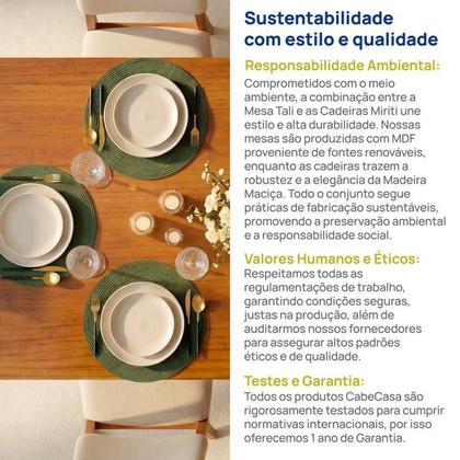 Imagem de Conjunto Sala de Jantar 1 Mesa Orgânica Tali 210cm 8 Cadeiras Miriti CabeCasa MadeiraOriginals