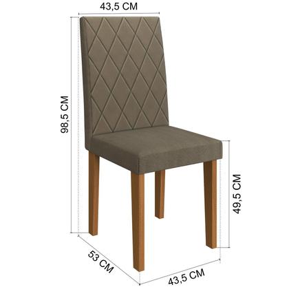 Imagem de Conjunto Sala de Jantar 1 Mesa Tampo MDF Retangular com 4 Cadeiras Atenas