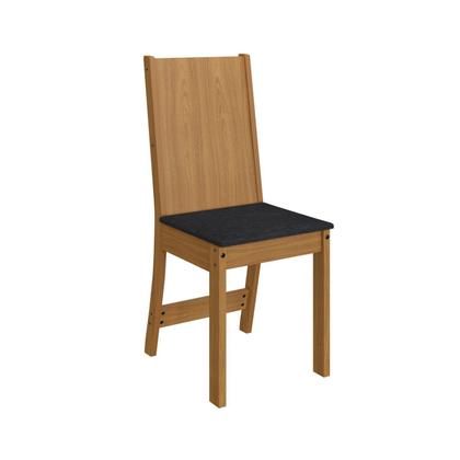 Imagem de Conjunto Sala de Jantar 1 Mesa Tampo MDP Retangular com 4 Cadeiras Cozinha Dalila Yescasa Marrom/Freijó/Off White/Preto