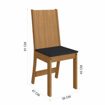 Imagem de Conjunto Sala de Jantar 1 Mesa Tampo MDP Retangular com 4 Cadeiras Cozinha Dalila Yescasa