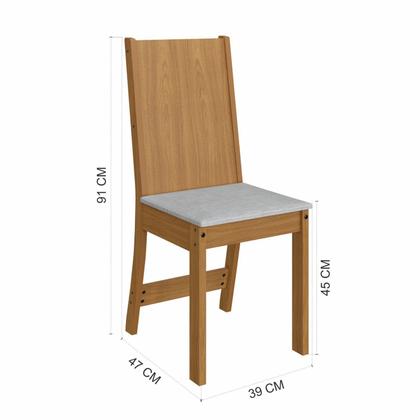 Imagem de Conjunto Sala de Jantar 1 Mesa Tampo MDP Retangular com 4 Cadeiras Dalila Yescasa