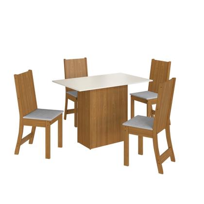 Imagem de Conjunto Sala de Jantar 1 Mesa Tampo MDP Retangular com 4 Cadeiras Dalila Yescasa